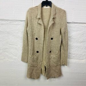 Sugar rain Beige Knit open front Cardigan with Pockets size large